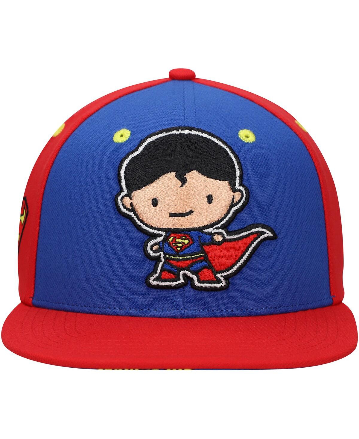Lids Big Boys And Girls Royal/red Superman Chibi Glow-in-the-dark Snapback Hat In Multi