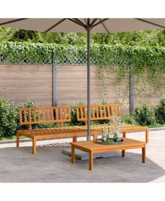 Garden Pallet Middle Sofa Natural Wood Solid acacia wood Medium