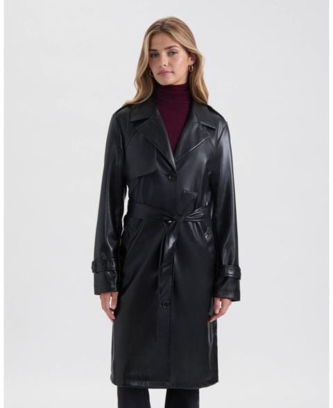 Женские куртки NVLT Single Breasted PU Trench Coat