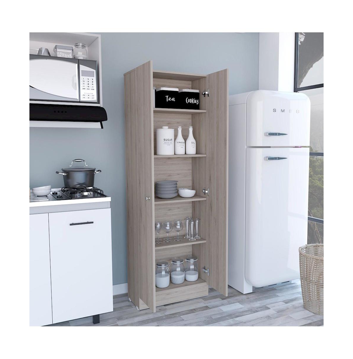 Tuhome Multistorage Pantry Light Gray Mdf