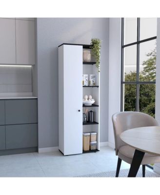 Hoyt Multistorage Kitchen Pantry White/Black MDF