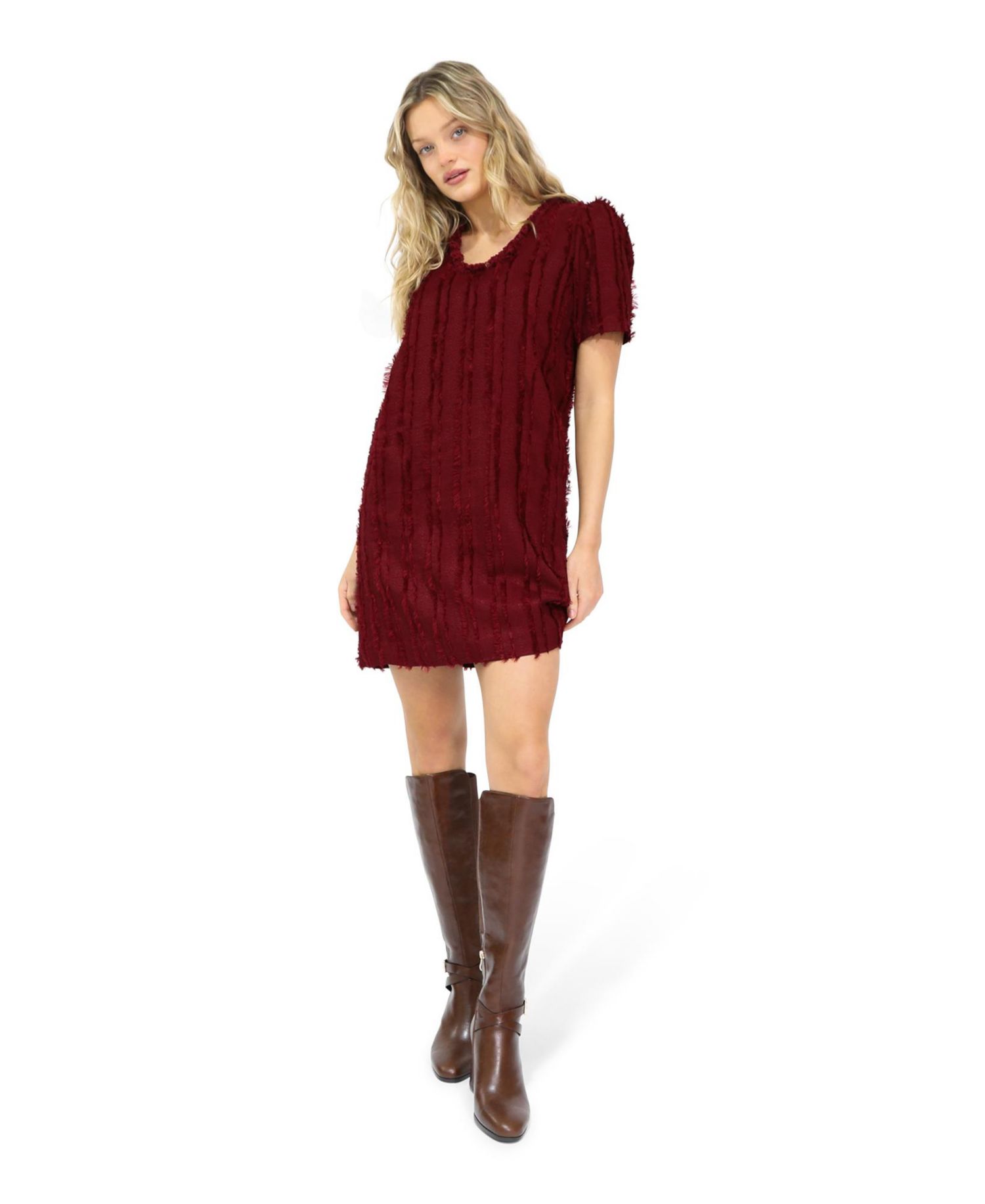 Solana Boho Fringe Mini Shift Dress