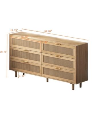 Rattan Storage Cabinet with 6-Drawers