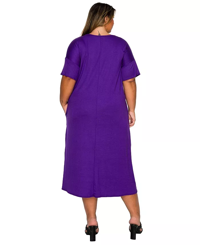 Plus Size Olivia Pocket Midi Dress - thumbnail 9