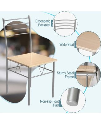 5 Piece Dining Set Table and 4 Chairs Glass Top Kitchen Breakfast Furniture