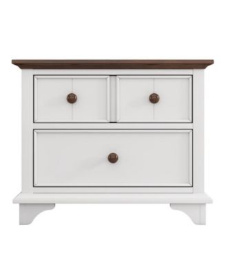 CASAINC 27.6" 2-Drawer Pine, Plywood & MDF Retro Design, Thick Legs, Space-Saving Small Wooden Cabinet