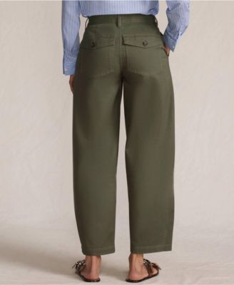 Women's Chino High Rise Barrel Leg Utility Ankle Pants