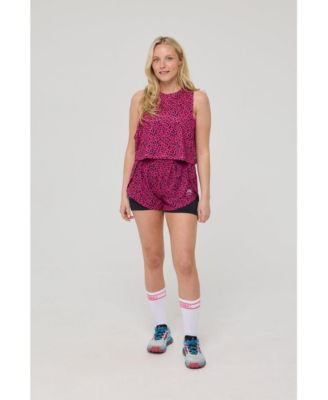 Women's Elite 2 in 1 Running Shorts - Pink Leopard