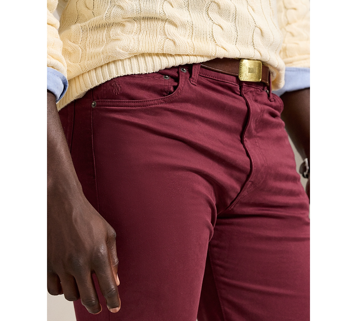 Polo Ralph Lauren Ralph Lauren Varick Slim Straight Stretch Sateen Pant In Burgundy
