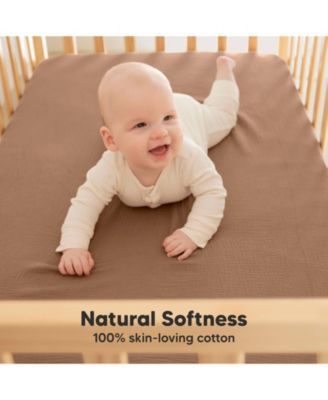 Lyra Muslin Crib Sheets for Boys, Girls, 2pk 52x28 Cotton Baby Crib Mattress Sheets Fitted, Soft, Breathable