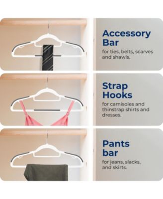 30 Pcs. Non-Slip Plastic Clothes Hanger - Durable and Space-Saving Closet Organizers (White)