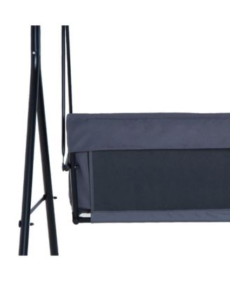 Porch Swing Hammock Bench Chair, Steel 3-Seat, Canopy,