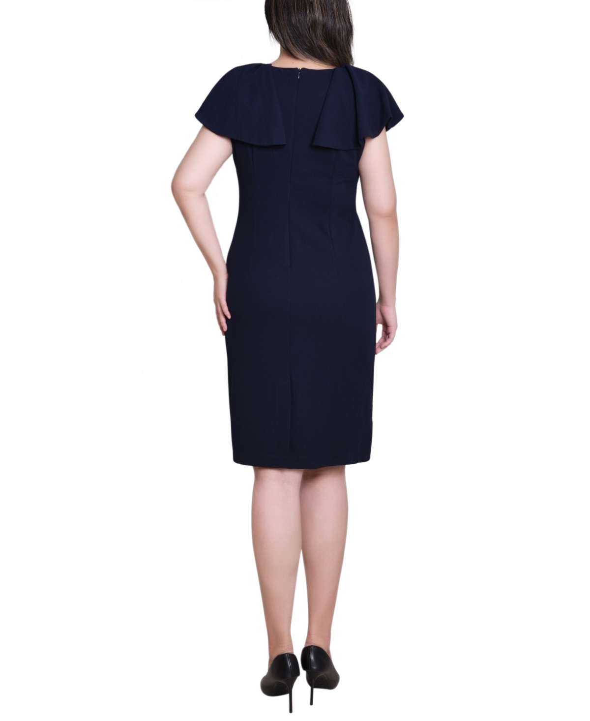 Ny Collection Women's Flutter Sleeve Sheath Dress In Blue