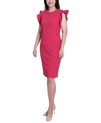 Women's Ruffle Sleeve Scuba Dress