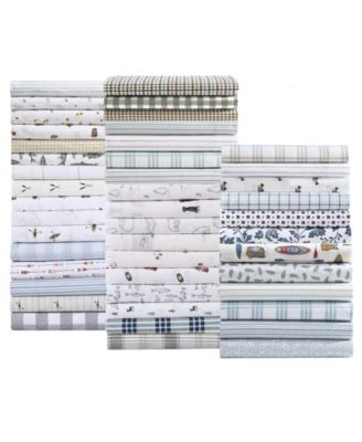 Printed 100% Cotton Percale 4-Pc. Sheet Set, Queen