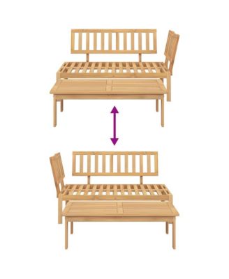 Pallet Sofa Set Natural Wood Solid Acacia Wood 52.4x36.2x27.2 in