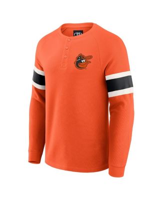 Darius Rucker Collection by Men's Orange Baltimore Orioles Waffle-Knit Raglan Long Sleeve Henley T-Shirt