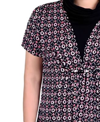 Plus Size Short Sleeve Cowl Neck Top