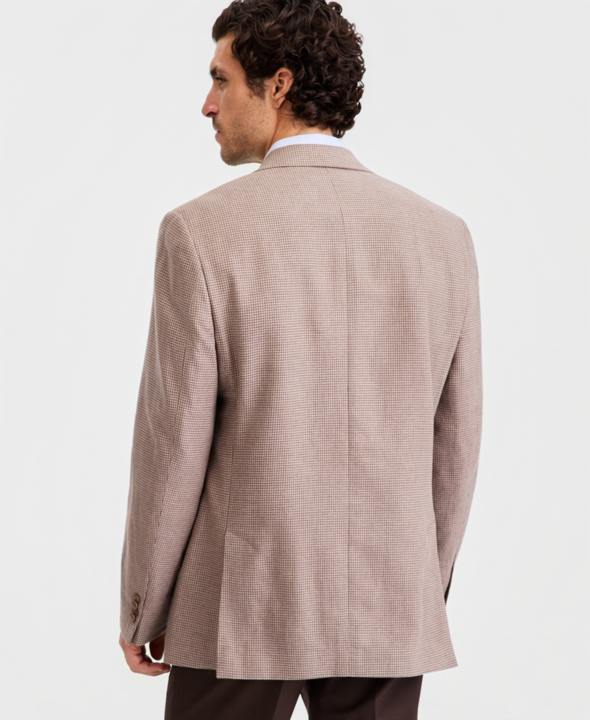 Michael Kors Men's Classic-Fit Tan Patterned Blazer
