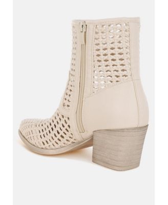 Rag and Co Womens Artisole Woven Pleather Block Boots