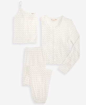 Women's Solid Knit 3-Pc. Pajama Set, Macy's Exclusive