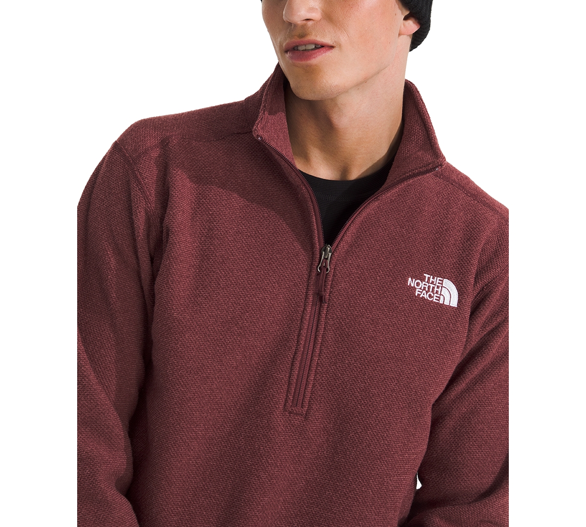 The North Face Men's Textured Cap Rock Quarter Zip Jacket In Burgundy