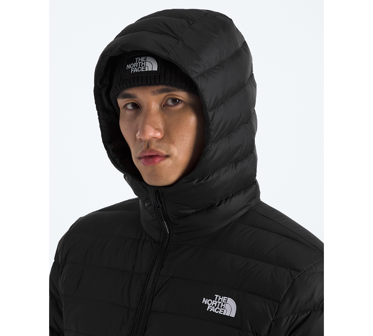 The North Face Men's Classic Down Hooded Jacket In Black