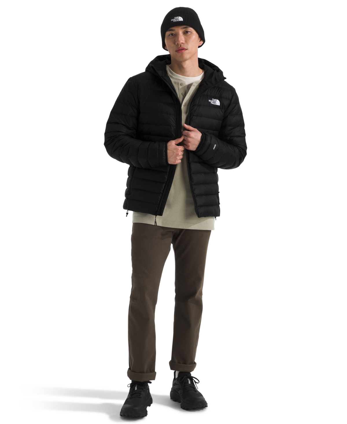 The North Face Men's Classic Down Hooded Jacket In Black