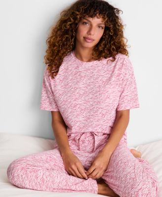 Women's 2-Piece Short-Sleeve T-Shirt and Joggers Pajama Set