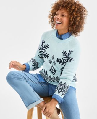 Style & Co - Women's Snowflake Whimsy Pullover Sweater