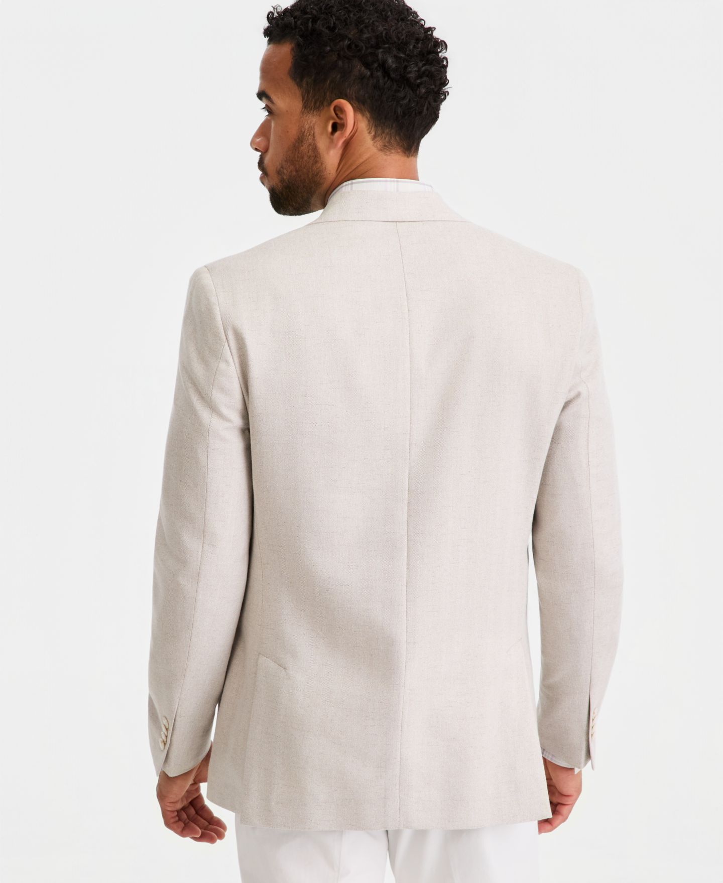Мужской пиджак Michael Kors Classic-Fit Blazer, цвет: Бежевый — фото 4