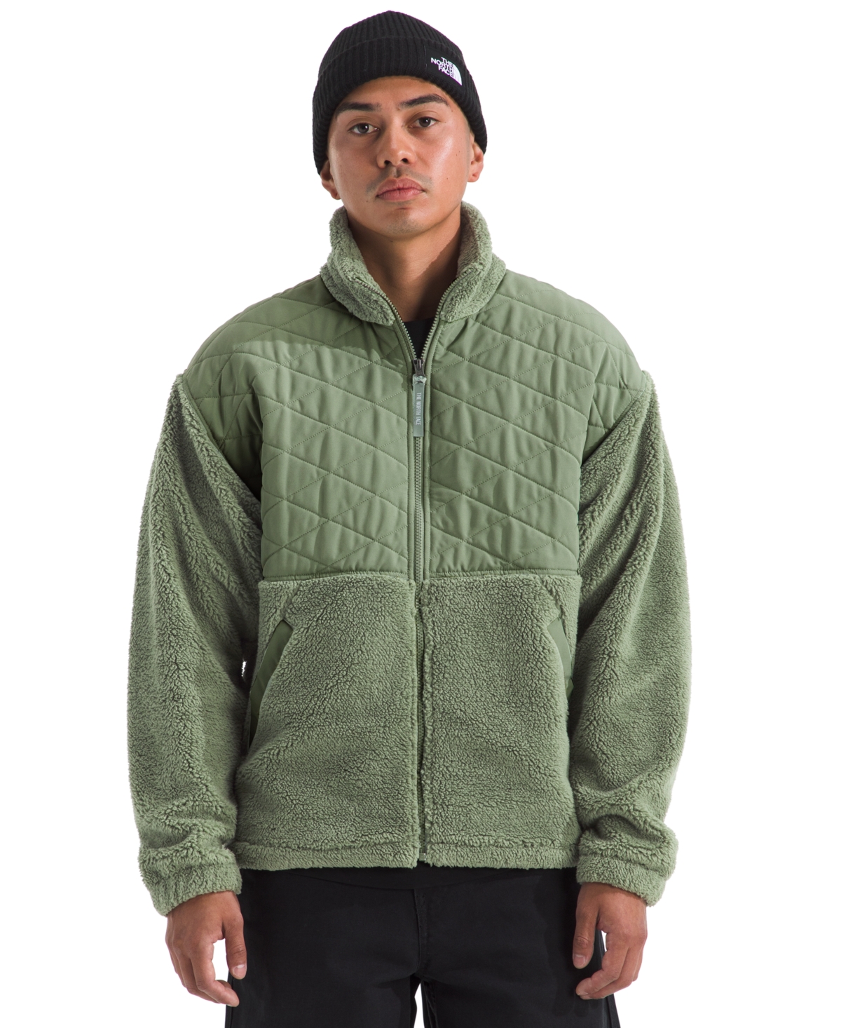 The North Face Men's Cabin Fleece Full Zip Jacket In Green