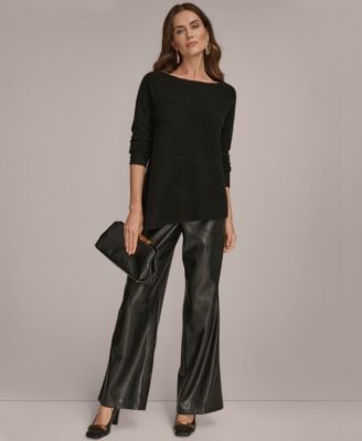 Women’s Asymmetric-Hem 100% Cashmere Poncho Sweater