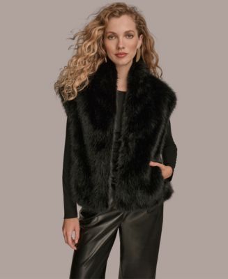 Donna Karan New York Women's Faux Fur Vest - Macy's