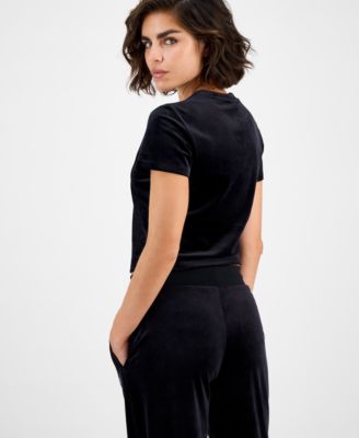 Women's Couture Short-Sleeve Regular Velour T-Shirt 