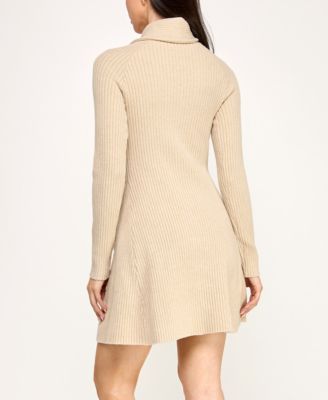 Juniors' Long Sleeve Short Sweater Dress