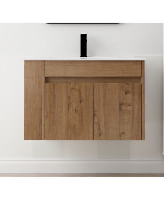 30 Inch Bathroom Vanity with White Ceramic Basin