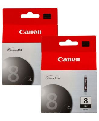 CLI-8 Black Ink Cartridge for Select PIXMA iP, MP, MX and PRO Series Printers, 2-Pack
