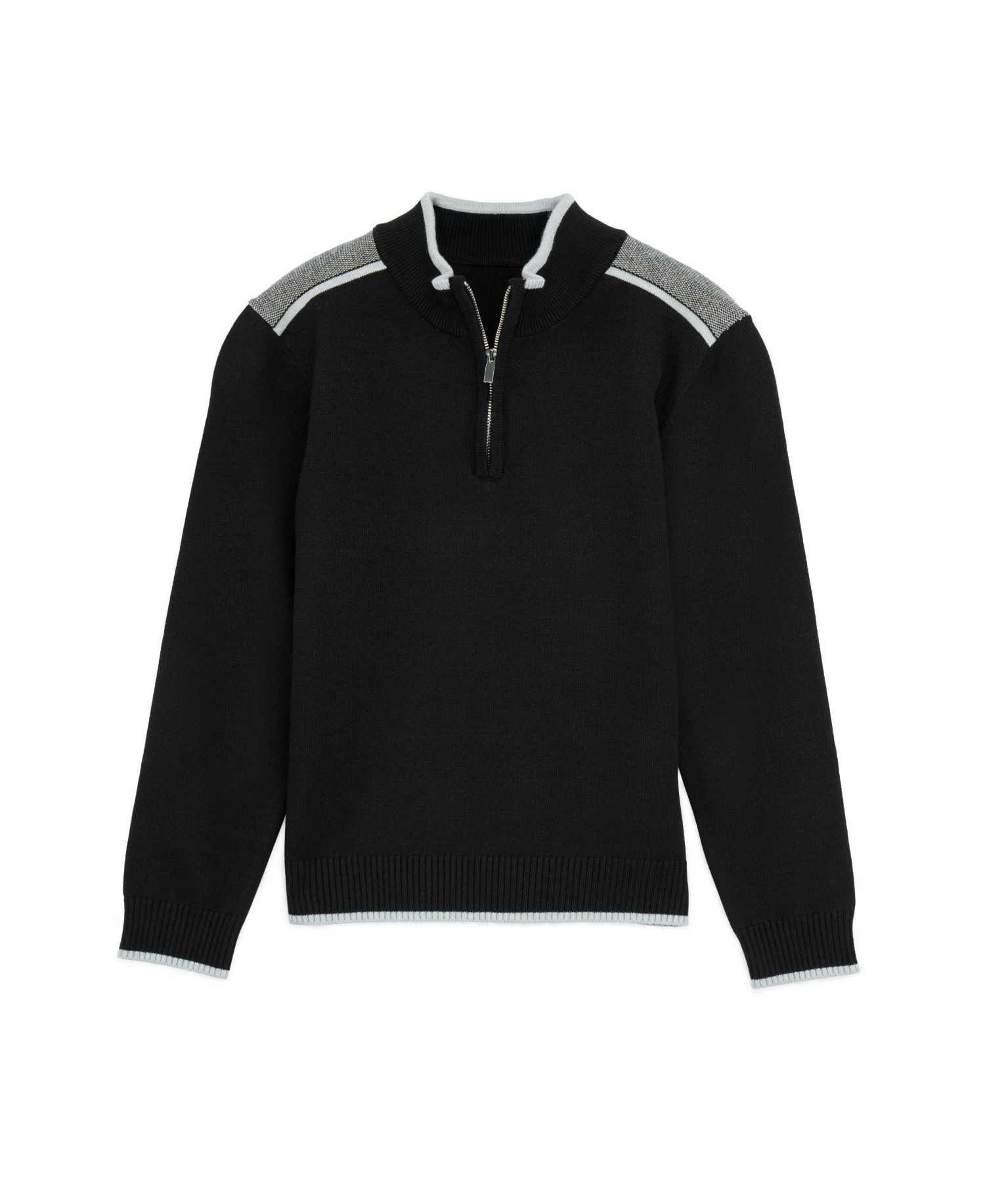 Boy's Shoulder Detail Quarter-Zip Sweater