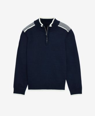Boy's Shoulder Detail Quarter-Zip Sweater