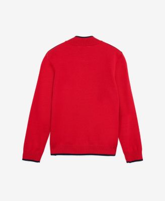 Boy's Shoulder Detail Quarter-Zip Sweater
