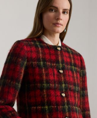 Petite Plaid Cropped Jacket