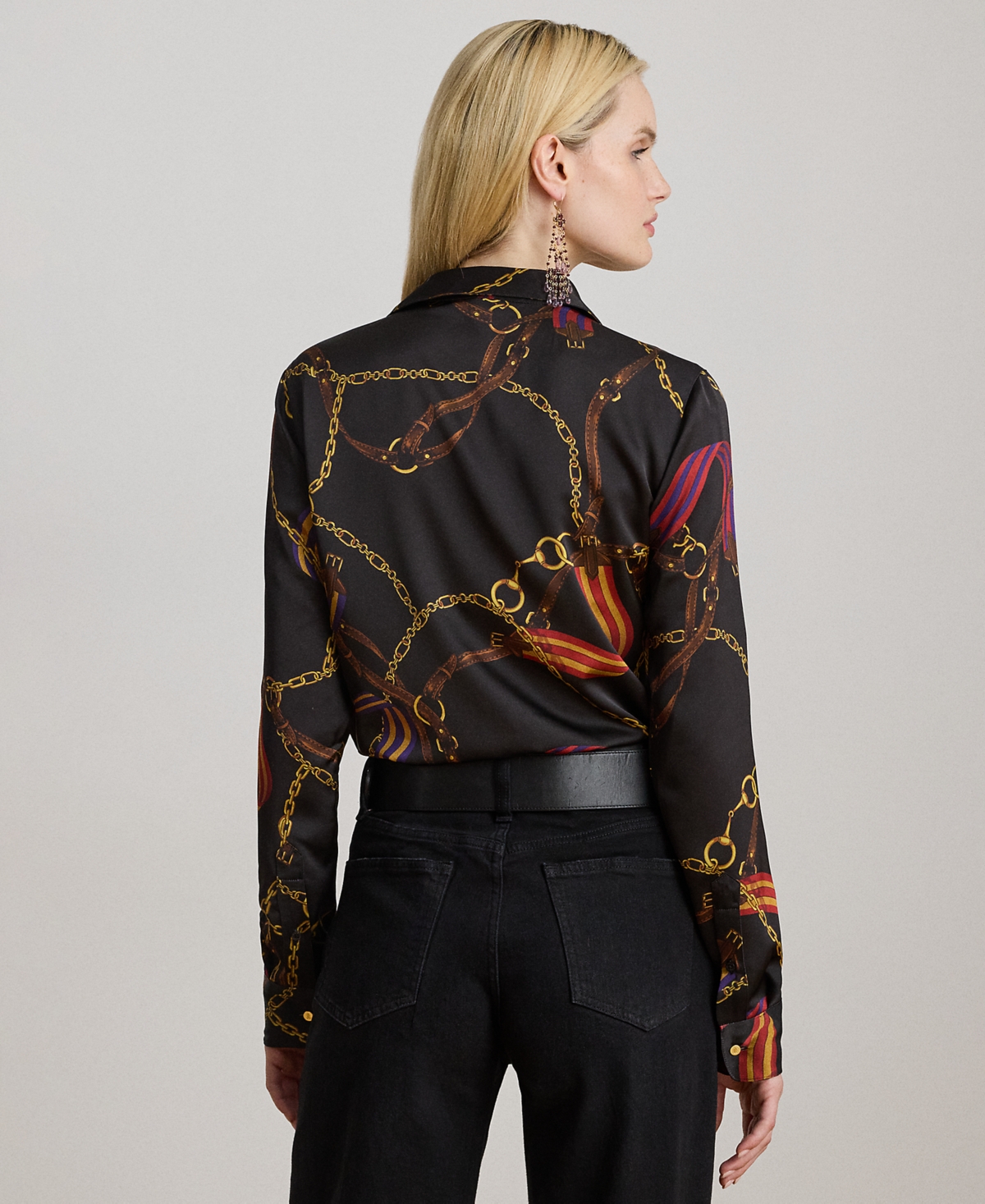 Ralph Lauren Petite Belting Print Shirt In Multi
