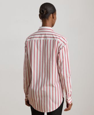 Petite Point Collar Striped Shirt