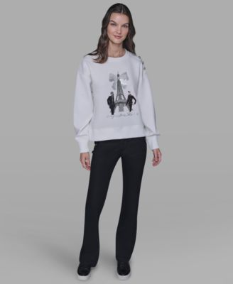 Women's Eiffel Tower Print Sweater