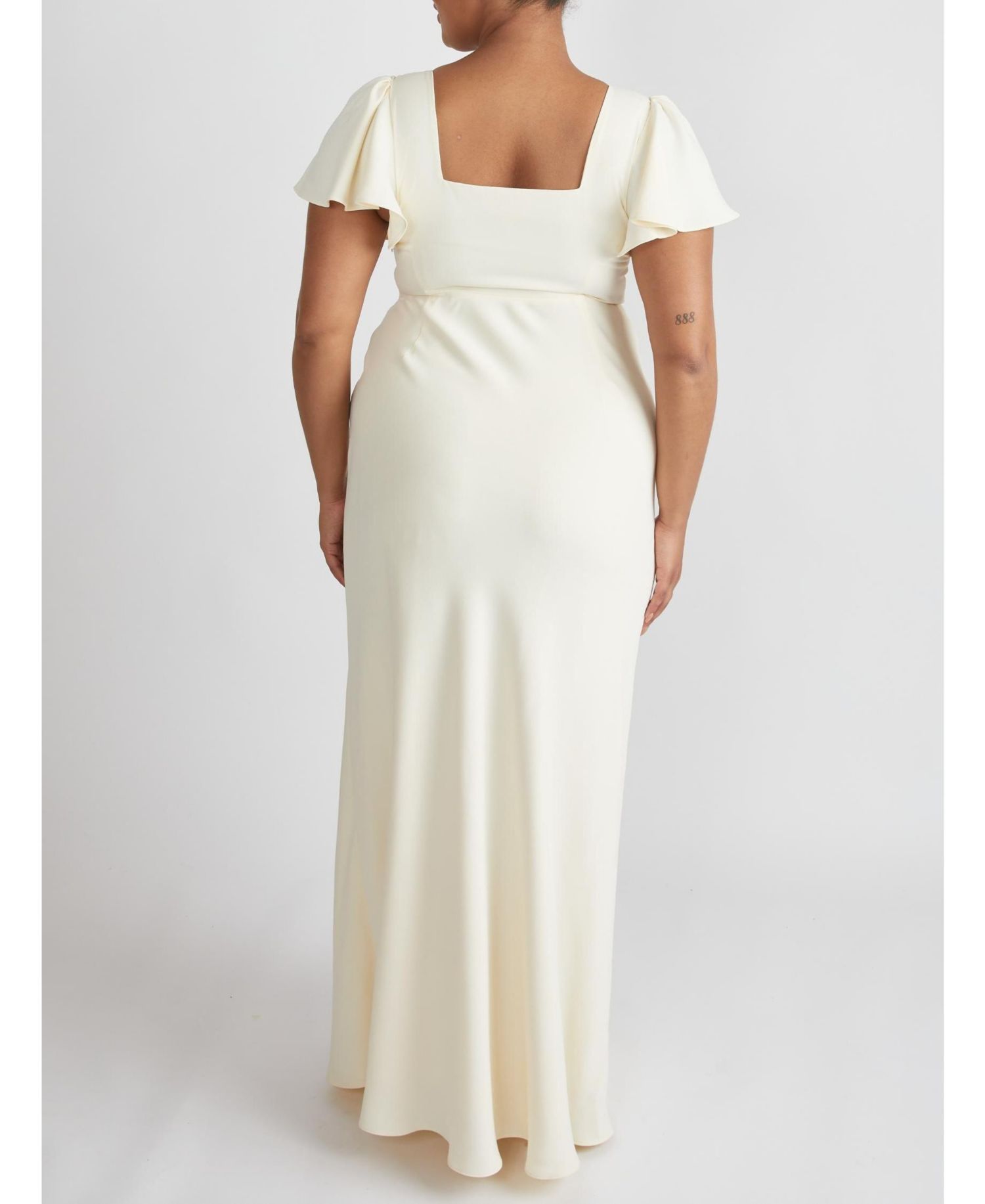 Women's Square Neck Crepe Bridesmaid Dress