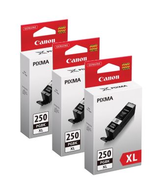 3 Pack PGI-250XL Pigment Black Ink Tank for Select PIXMA iP, iX, MG, MX Series Printers
