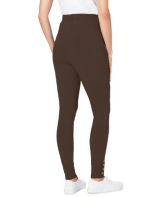 Plus Size Stretch Cotton Snap-Trim Legging