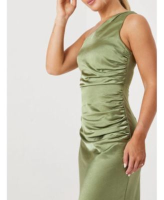 Women's One Shoulder Satin Bridesmaid Dress