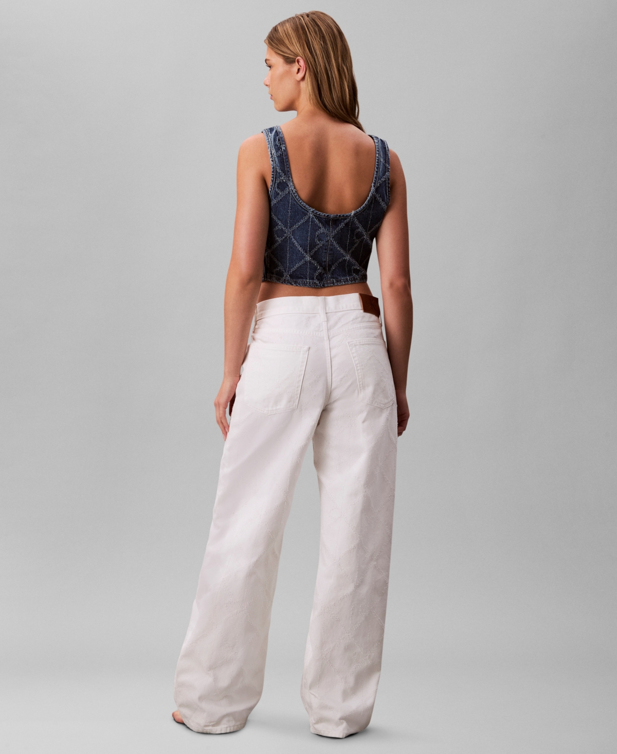 Calvin Klein Jeans Est.1978 Calvin Klein Women's Allover Monogram Low Rise Baggy Jeans In Pink